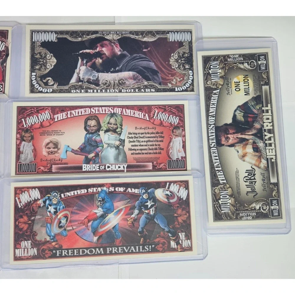 12 Fun Assorted Novelty~$1,000,000 One Million Dollar Bills-Poke,Jelly,Chuck-etc